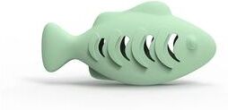 Inspired Finds Fish Shaped Cat Chew Toy And Treat Dispenser green