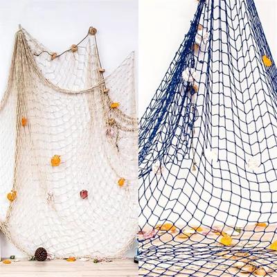 Inspired Finds Mediterranean Nautical Fishing Net Wall Hanging Decor sailboat & Ships Wheels