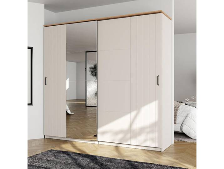 Dmora - Armoire 2 Portes\, 220x205 cm Crème\, 2 Étagères