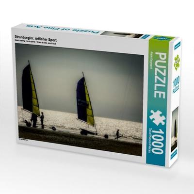 CALVENDO Puzzle Strandsegler, örtlicher Sport | 1000 Teile Lege-Größe 64x48cm Foto-Puzzle für glückliche Stunden