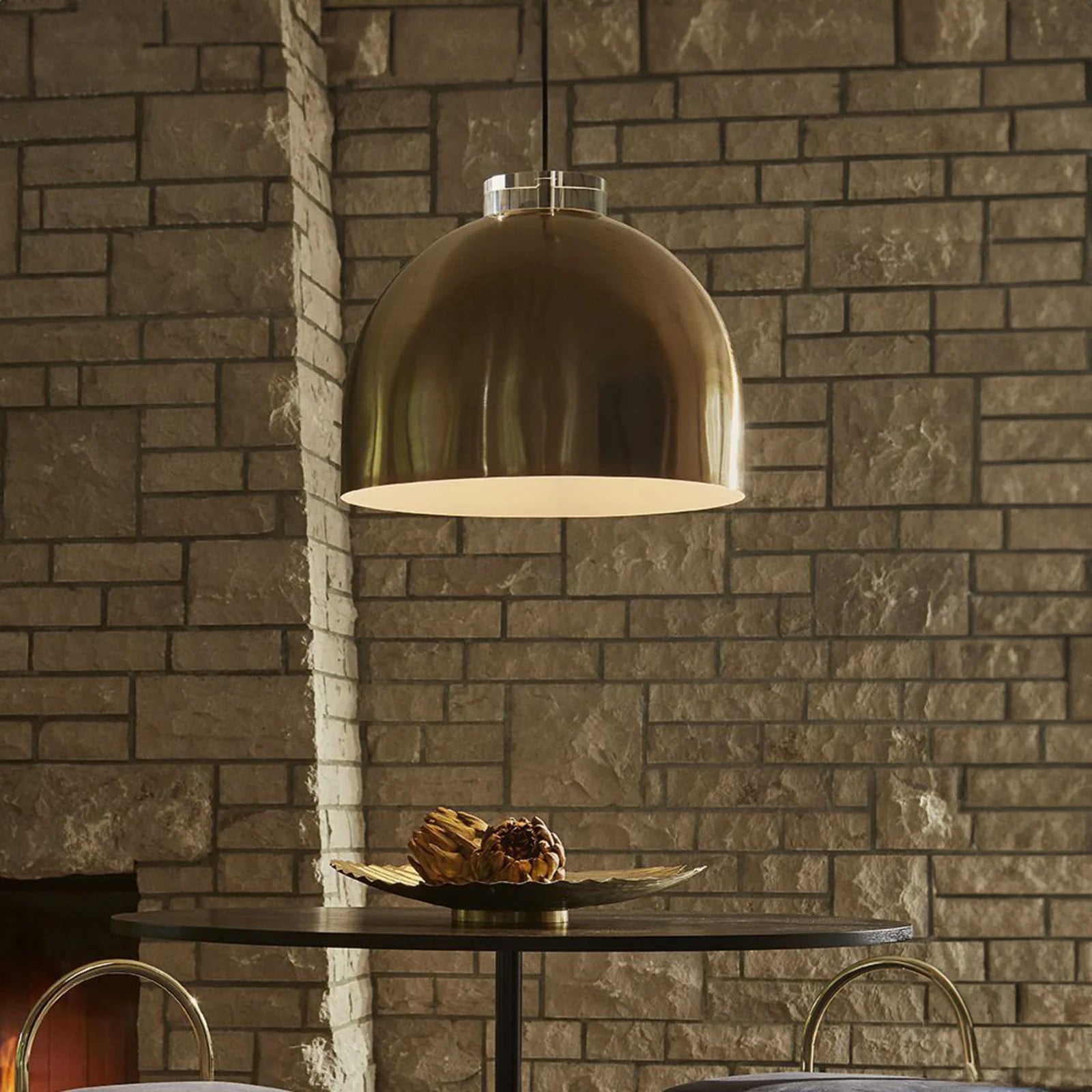 AYTM Luceo Round hanglamp goud/helder - Ø 45 cm