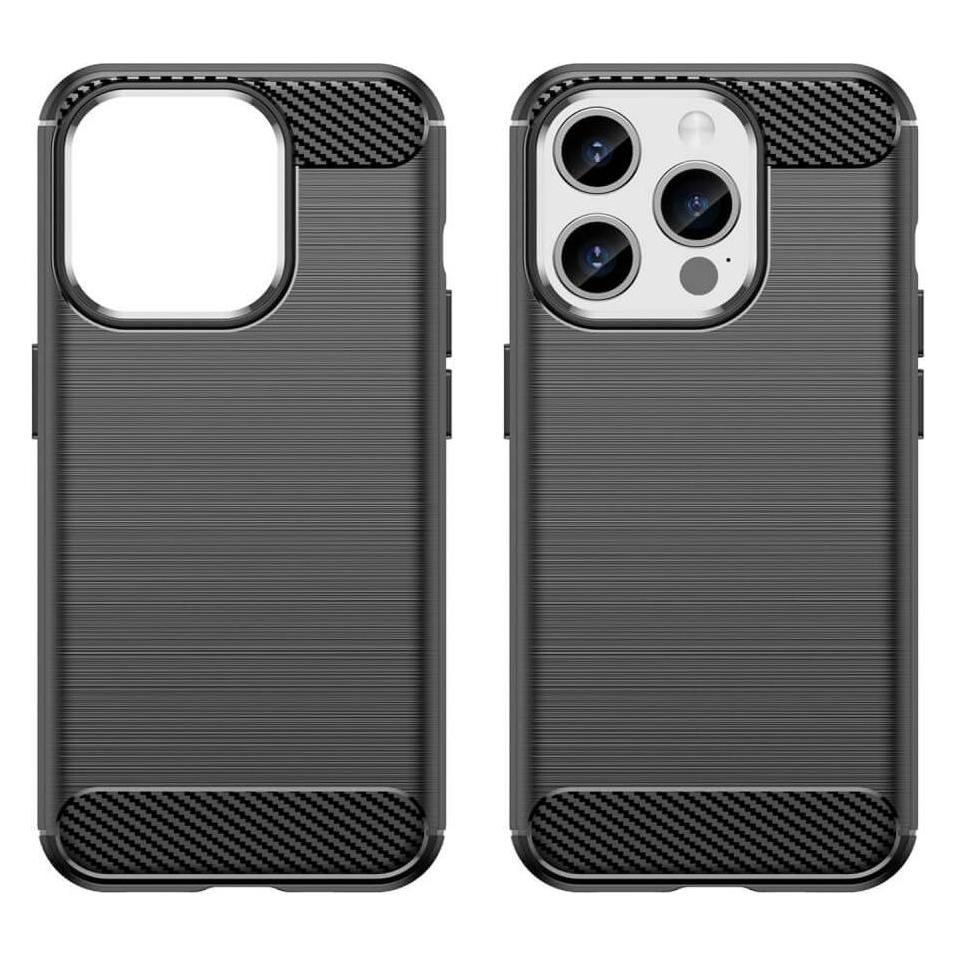 Cover-Discount iPhone 15 Pro - Metall Carbon Look Hülle schwarz (Apple iPhone 15 Pro) (660146506A)