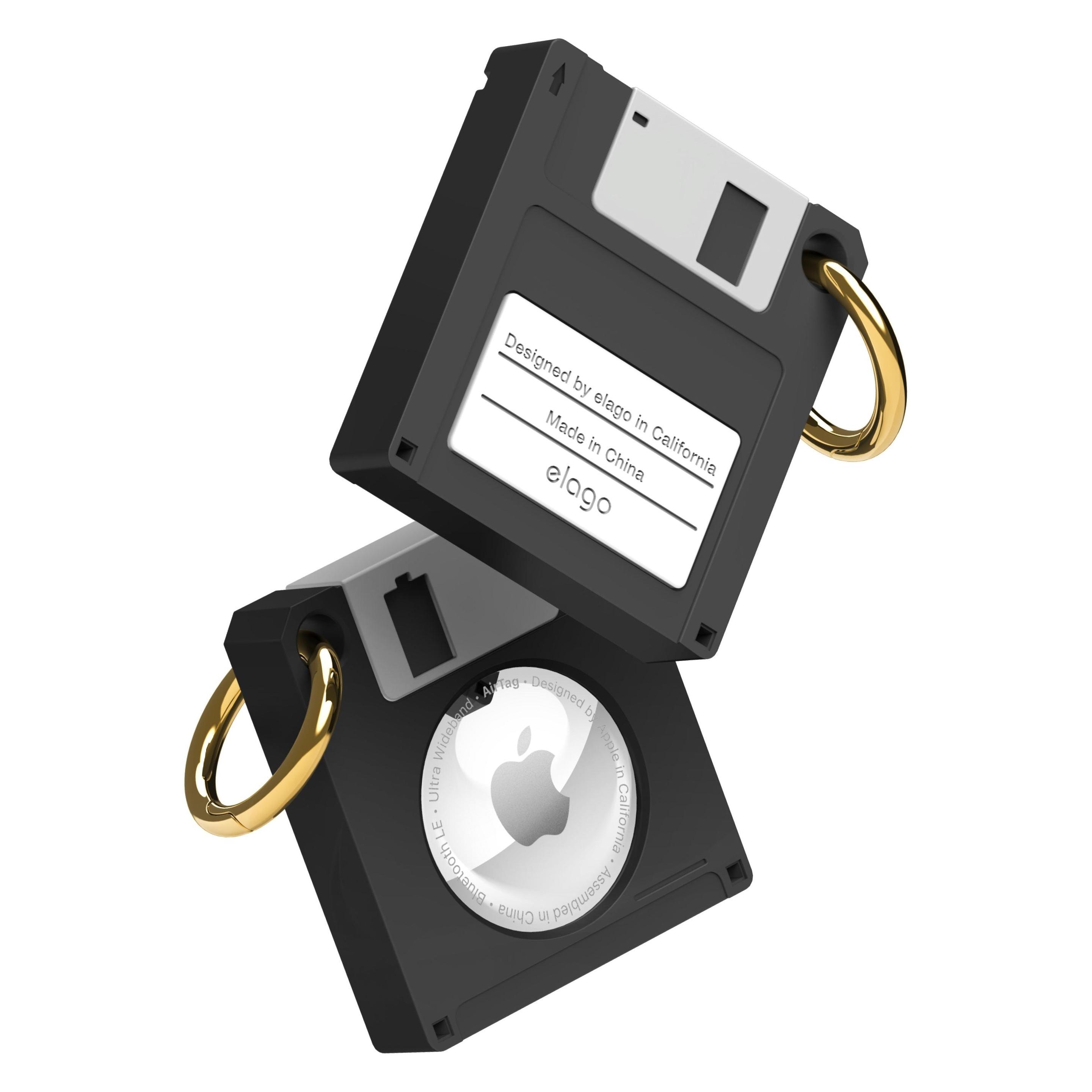 Elago Diskettenhülle für AirTag Schwarz (EAT-DISK-BK)
