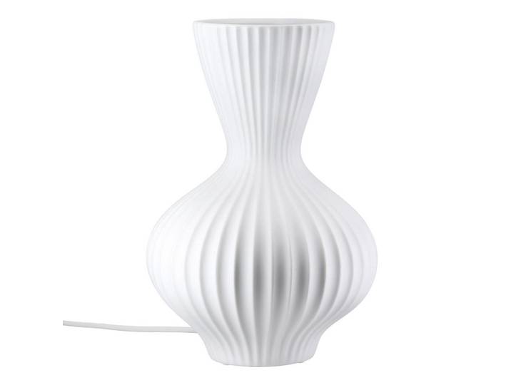 Tischleuchte Greta, Weiß, Keramik, bauchig, 20x29.5x20 cm, RoHS, Europäischer Sicherheitsstandard, Schutzklasse II (Schutzisoliert), Wippschalter, Lampen & Leuchten, Innenbeleuchtung, Tischlampen, Tischlampen
