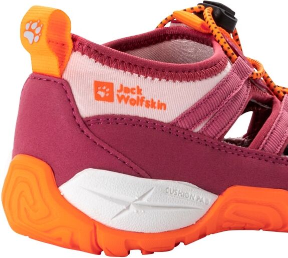 Sandale JACK WOLFSKIN "VILLI SANDAL K", Mädchen, Gr. UK5-EU38, Normalschaft, rosa (water, lily), Main Material Second Material: 100% Polyamide. Lining: 100% Polyamide. Sole: 100% Rubber/ EVA, Schuhe Sandale water, lily UK5-EU38, Normalschaft
