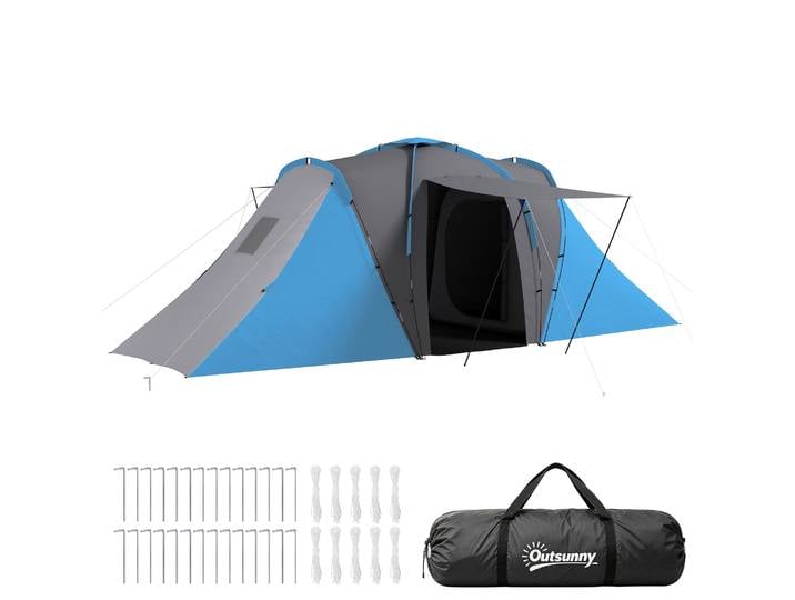 Tente de camping familiale Outsunny pour 4-6 personnes 555X225X190Cm