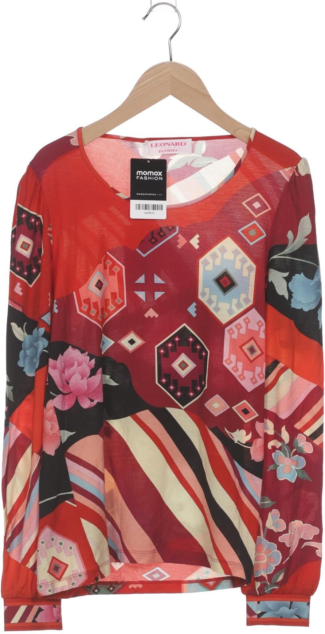 Leonard Damen Langarmshirt, Mehrfarbig, Gr. EU 34 (FR 36), Seide / Wolle / Elasthan - Second Hand