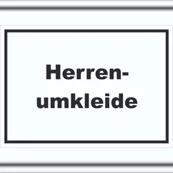 Herrenumkleide Schild mit Text waagerecht A4 Rückseite selbstklebend
