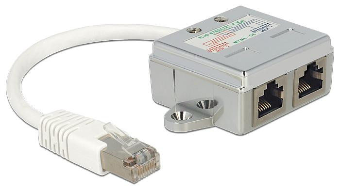 Delock 65441 Adapter RJ45 naar 2x RJ45 voor Ethernet en ISDN, 0.15m