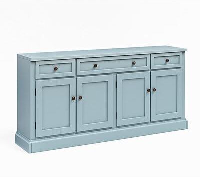 Casa Florentina Josephina Media Console - Saturated Blue Gray - Ballard Designs