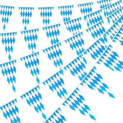 oktoberfest deko bayrische deko set 20m blau / weie bayrisch wiesn dekoration oktoberfest deko wimpel girlande banner wimpelkette bayern wimpel girlande