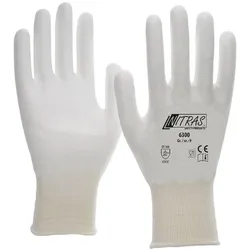AS Arbeitsschutz Arbeitshandschuhe 10 Paar | weiß | Nitras Schnittschutzhandschuhe | Gr. 7