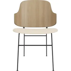 The Penguin Stuhl, helle Eiche mit gepolstertem Sitz, Creme