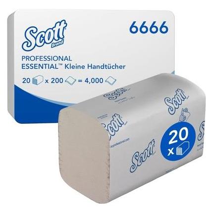 Scott Papierhandtücher 6666 Essential Interfold-Falzung 2-lagig 4.000 Tücher (1x) (6666)