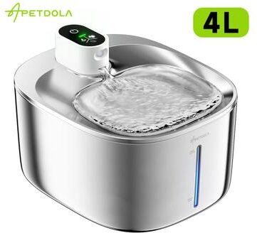 Inspired Living 4L Wireless Cat Water Fountain With Sensor, Stainless Steel Automatic Pet Water Dispenser (EU Plug) 4L Wireless Cat Water Fountain With Sensor, Stainless Steel Automatic Pet Water Dispenser (EU Plug)