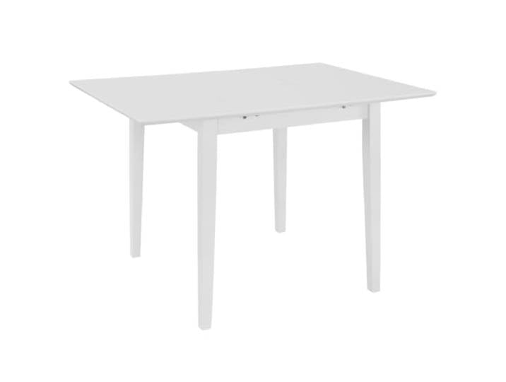 HEFZGDB Ausziehbarer Esstisch Weiß (80-120) x80x74 cm MDF Tischplatte Gummibaum Massivholz Platzsparend Verstellbarer Tisch für Esszimmer