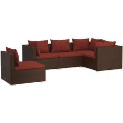 vidaXL, Gartenlounge, Gacolon (3x Eckteil + 3x Mittelteil)