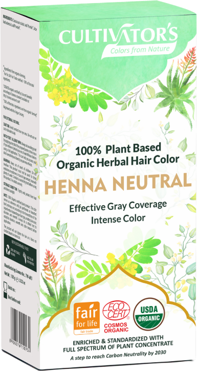 Cultivators Organic Hair Dye with Herbs 100 gr Henna Neutral