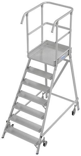 Krause 821058 Aluminium Podestleiter fahrbar, Montage mit Werkzeug Arbeitshöhe (max.): 3.7m Aluminium 53.9kg