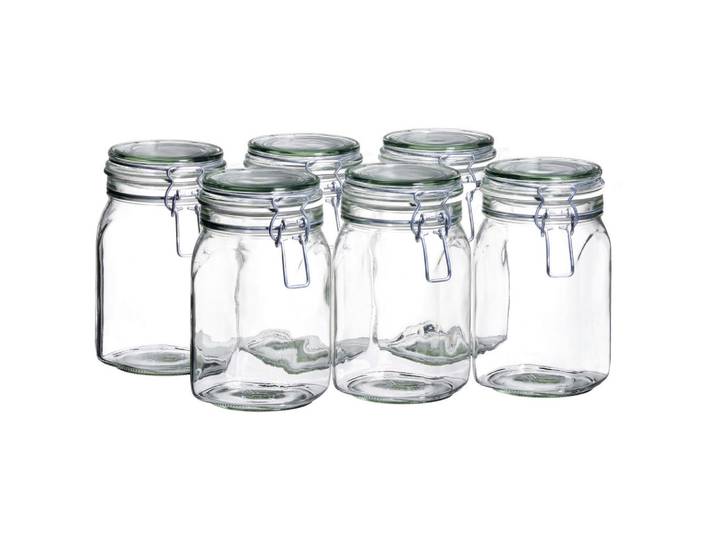 Mäser Einmachglas-Set Gothika, Glas, lebensmittelecht, Bügelverschluss, luftdichter Verschluss, auslaufsicher, unbefüllt, Küchenzubehör, Vorratsbehälter, Einmachgläser