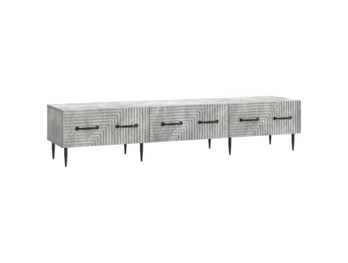 KUPTYERFG TV-Schrank Betongrau 147x34,5x30 cm Lowboard Holzwerkstoff Stilvolles Lowboard in Betongrau für Wohnzimmer und Schlafzimmer mit geräumigen Schubladen und stabiler Konstruktion.