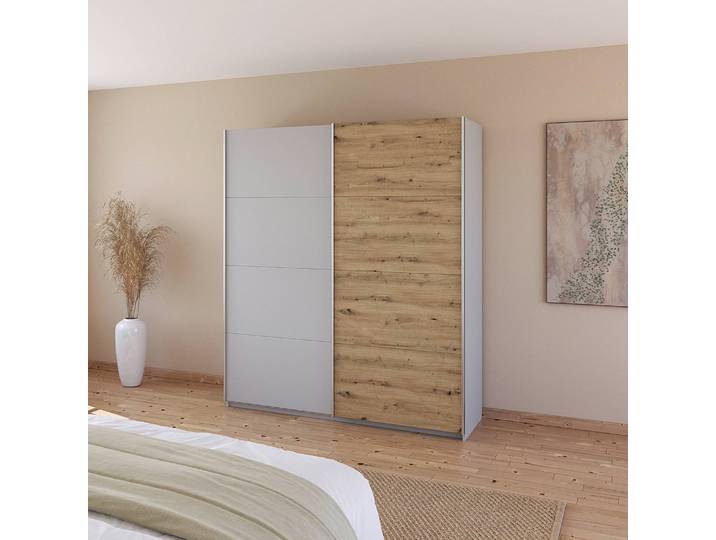 Armoire - Bicolore 181cm Gris/Gris soie