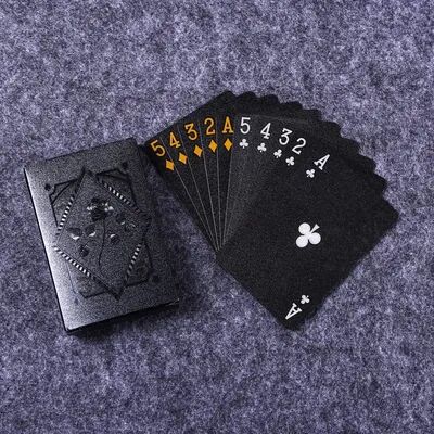 Modern Mode Marketplace Black Gold Waterproof Playing Cards Luxury Plastic Poker Deck black