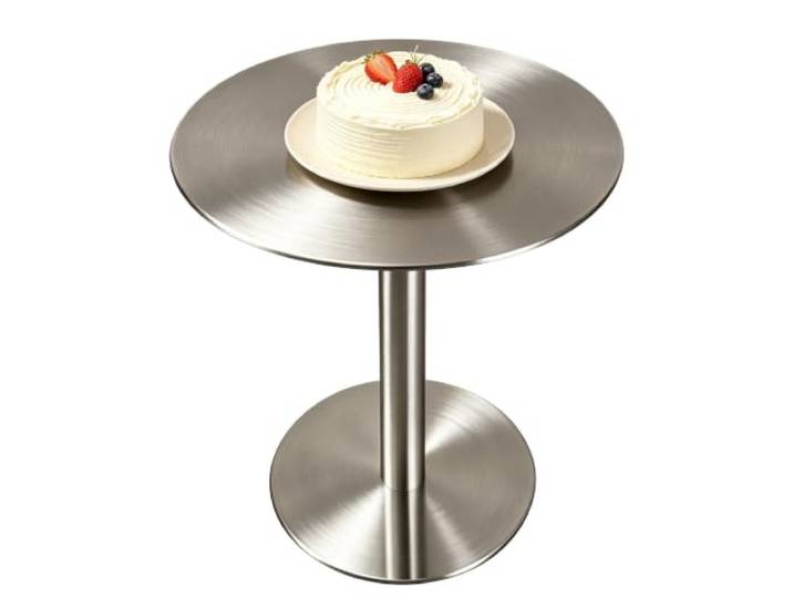 Gaommini Moderner runder Bartisch aus Edelstahl, runder quadratischer Esstisch, seitlich, robust, einfach zu montierende hohe Bistrotische für Restaurant, Café, kommerzielle Kneipe(Round,80x80x105cm)