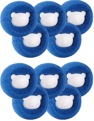 Inspire Curations Reusable Pet Hair Remover Laundry Balls For Washing Machines & Dryers blue 10pc