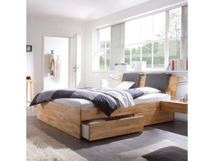 Doppelbett Manchester Komfort Kernbuche Massivholz mit Schubkasten 180x200cm klassischer Stil,
