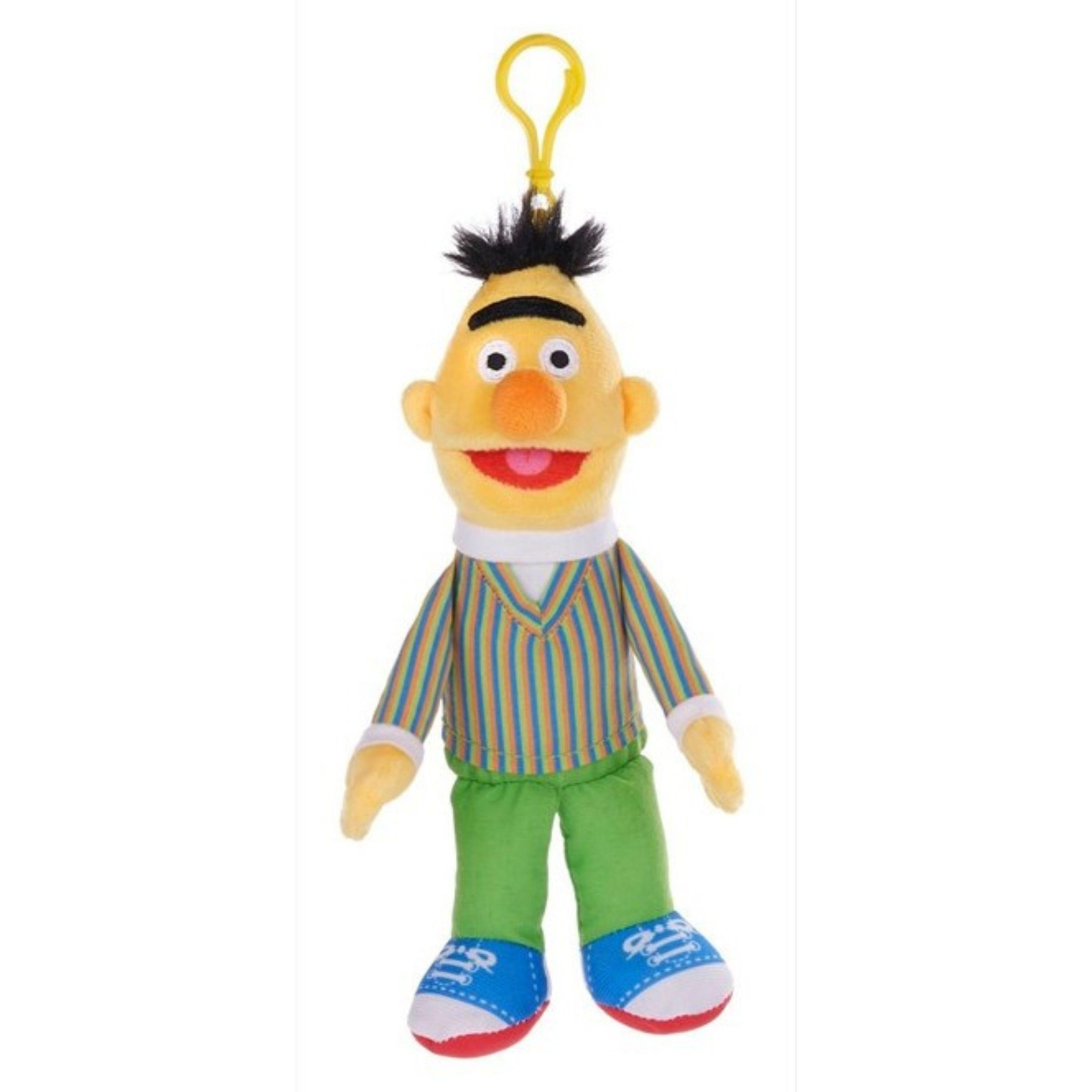 Sesamstraat Bert knuffel met clip, 20 cm, zacht pluche speelgoed van Whitehouse Leisure International Ltd