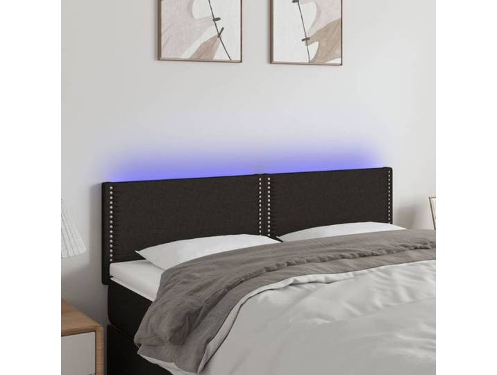 Tête de Lit à LED Meuble de Chambre à Coucher Accessoire de Lit Double Tête de Cadre de Lit Intérieur Noir 3121472