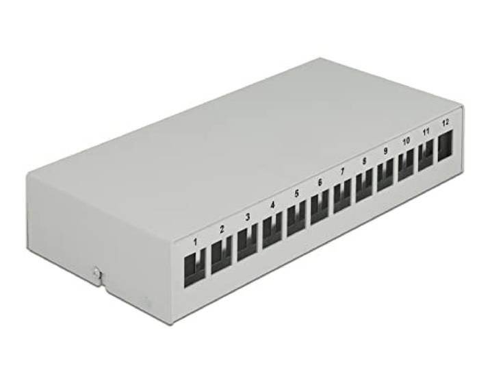 Delock Keystone Patchpanel 12 Poorten grijs