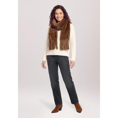 Schal CARTOON "Damen unifarben", Damen, Gr. ACC, braun (braun melange), Stoff, Polyester, Modetücher Schal
