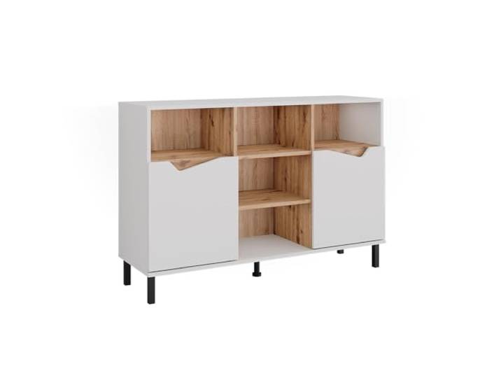 Vicco Kommode Marelle, Weiß/Artisan, 120 x 81.3 cm mit 2 Türen, zur Aufbewahrung von Kleidung, Büchern oder Haushaltsgegenständen