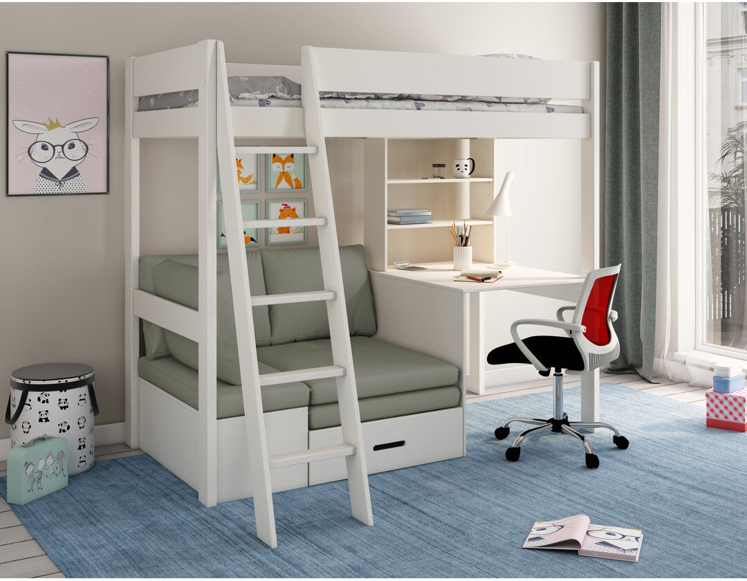Zoomie Kids Thorlof Single (3') Kids Bed White/Silver