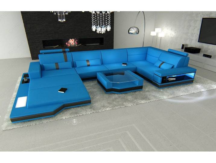 Sofa Messana U-Form in Leder