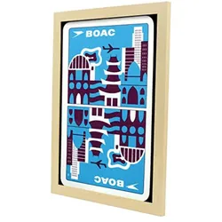 POSTER Boac-Fluggesellschaft A3 Rahmen Aus Hellem Holz