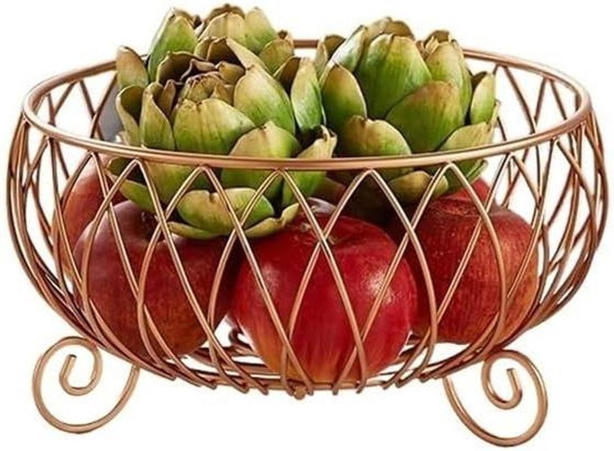 Fruitmand Metaal Decoratieve Schaal voor Keukenopbergen in Brons