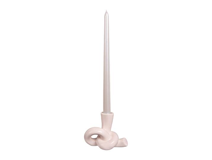QUVIO Kaarsenhouder knot - Knot - Keramiek - Beige