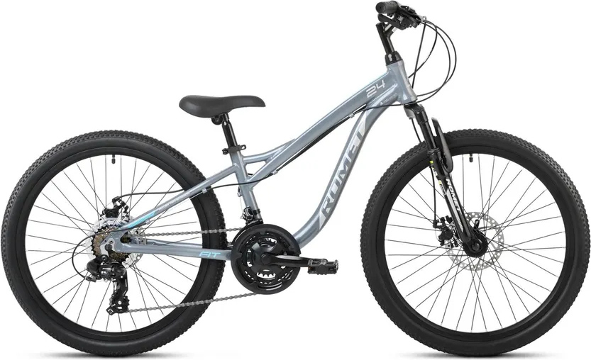 24 Zoll Romet Rambler Fit Mountainbike 21-Gang, Scheibenbremsen, Alurahmen Grau