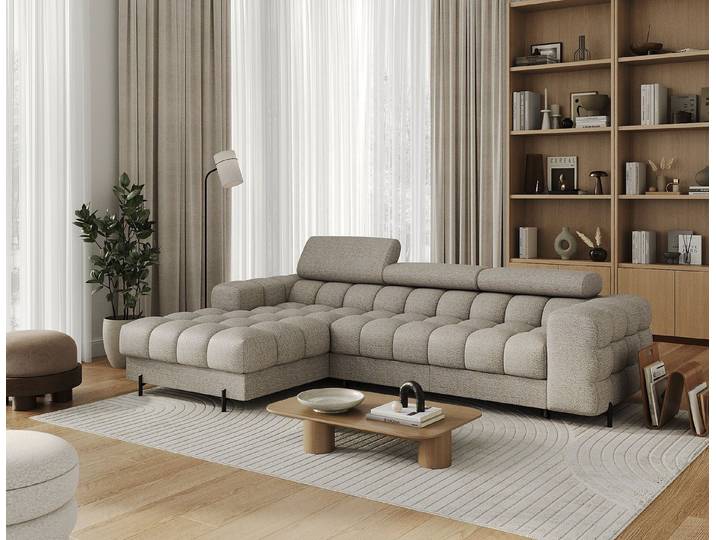 MOEBLO Ecksofa Neviro, Robuste Verarbeitung, verstellbare Kopfstützen und integrierter Bettkasten für maximalen Komfort und Funktionalität, Eckcouch Wohnlandschaft Sofa mit Ottomane Eckgarnitur Polsterecke, (BxHxT):285x72-93x181 cm
