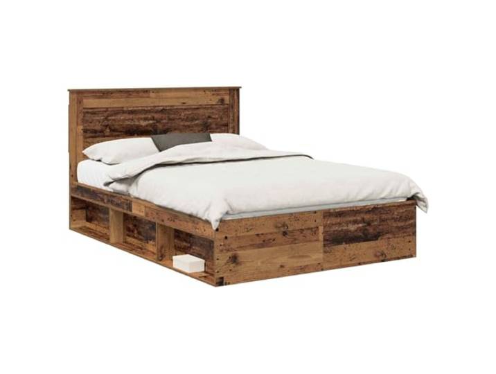 PUGYNBK Bettgestell mit Kopfteil aus Holz, 150 x 200 cm Fester Lattenrost, Kiefer massiv, einfache Reinigung, moderner Stil, langlebig