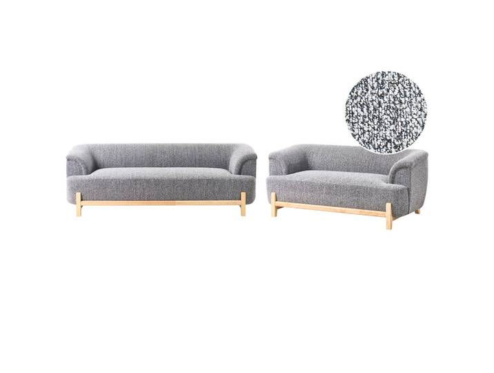 SOFA-SET 5-Sitzer Stoff Dunkelgrau Alnor