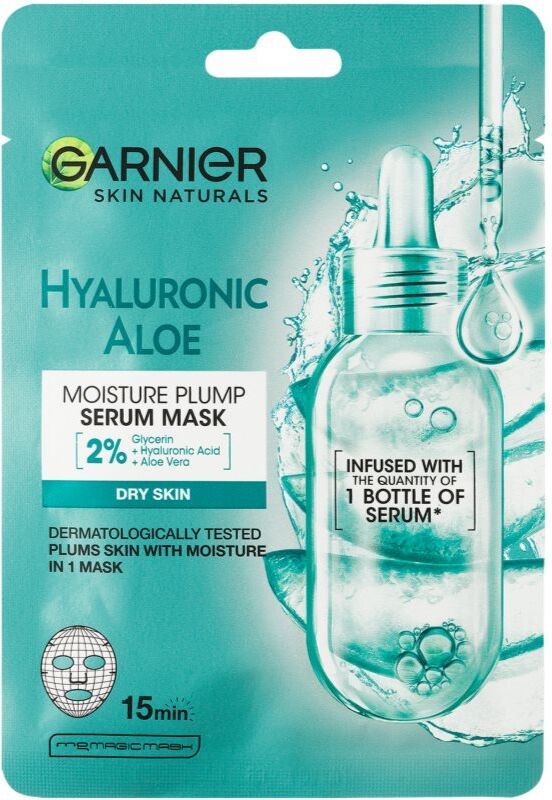 Garnier Textil Masks Hyaluronic Aloe Fugtgivende ansigts sheetmaske Med Aloe Vera 28 g