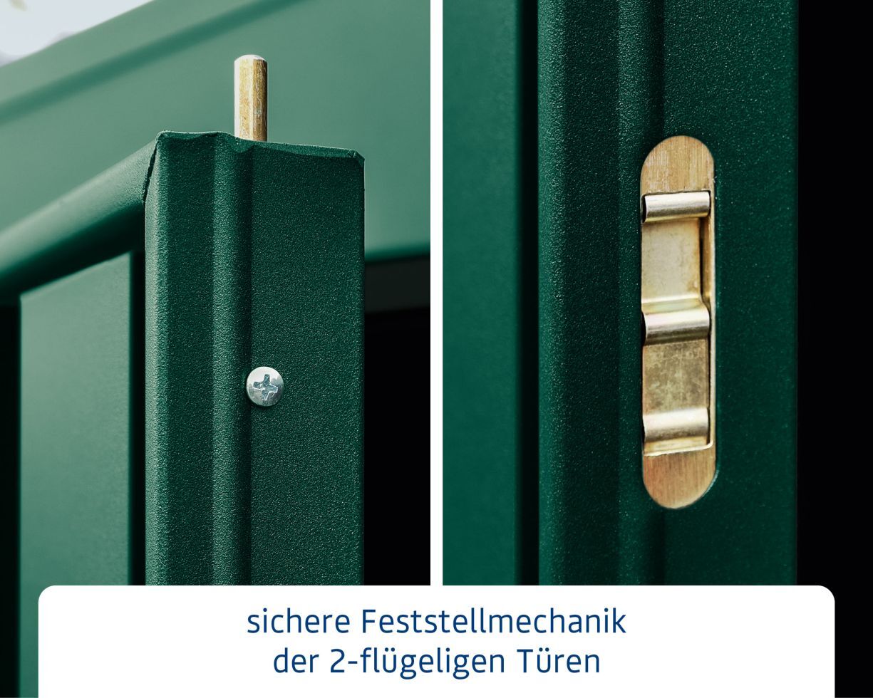 EcoStar Gerätehaus Trend-P Typ 2 moosgrün 247,9 x 283,4 x 232,3 cm
