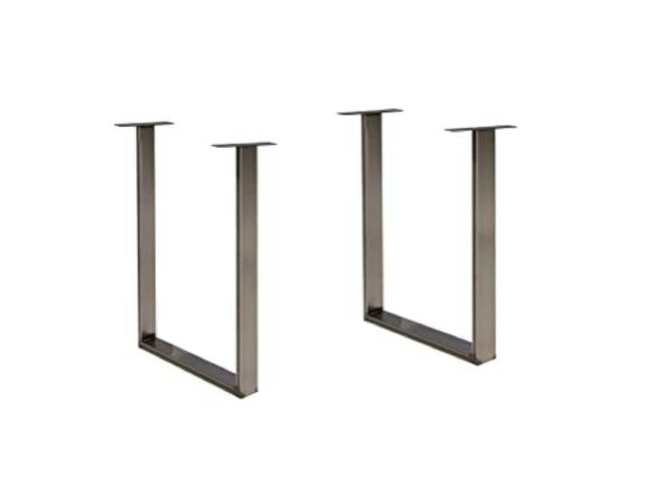 FORTE Tischsystem, 2-er Set Tischbeine U-förmig, Metall, Rohstahl, 71 x 70,3 x 19,2 cm