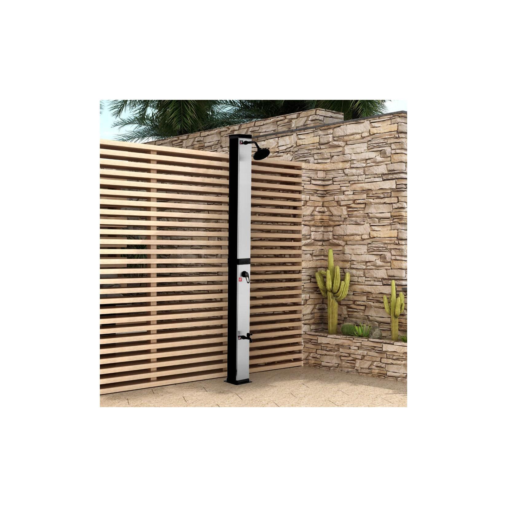 HOME DELUXE Solardusche OLYMP - Gebürstetes Nickel / Schwarz