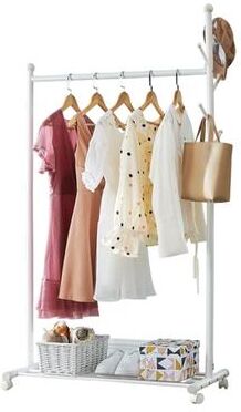 Garvee Corner Hall Tree with Shoe Bench, 4-in-1 Entryway Coat Rack with 4 Storage Shelves & 6 Hooks