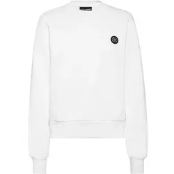 PLEIN SPORT Langarm-Sweatshirt GLITTER, Größe S in Weiß 01